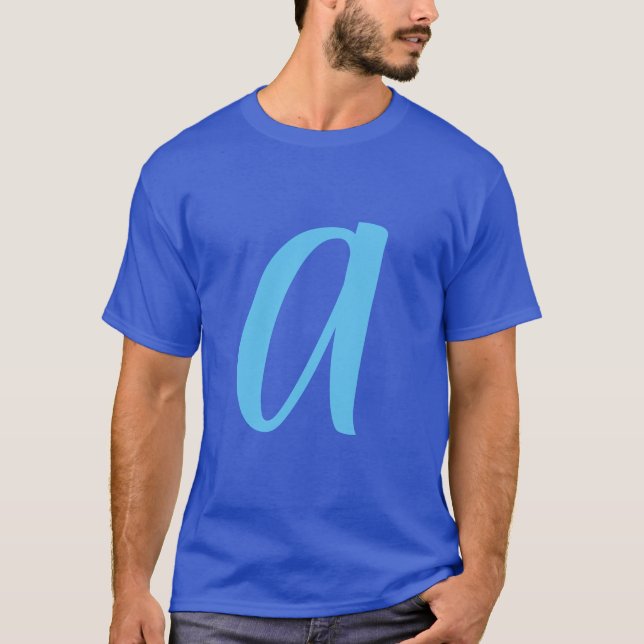 T-shirt Monogram Blue Modern Ajouter Votre Nom Initial (Devant)