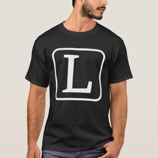 T-shirt Monogram Capital Letter L Initial Alphabet Women M (Devant)