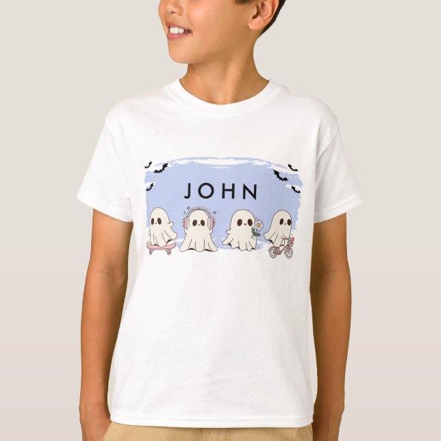 T-shirt Monogram Cute Halloween Ghosts Éffrayant (Devant)