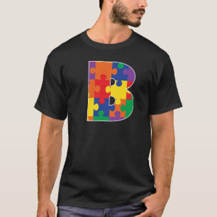 T-shirt Monogramme B dans des pièces de puzzle multicolore