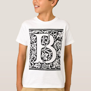 T-shirt Monogramme B initial. Nom customisé Modèle floral