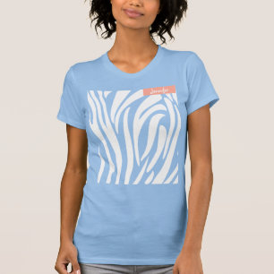 T-shirt Monogramme blanc couleur strié zèbre motif moderne