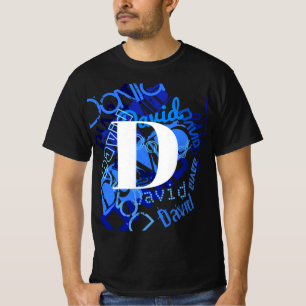 T-shirt Monogramme bleu créatif