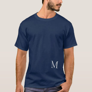 T-shirt Monogramme bleu marine Design à double face modern