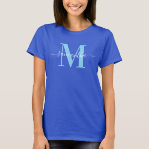 T-shirt Monogrammé bleu royal