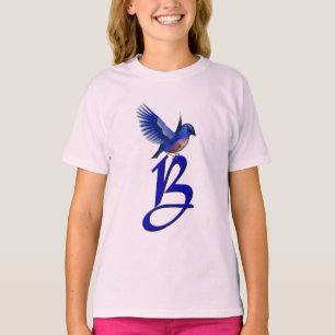 T-shirt Monogramme Bluebird initiale B Élégant