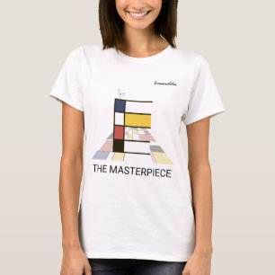 T-shirt Monogramme D'Art Moderne Et Oiseau Sympa - Lettre 
