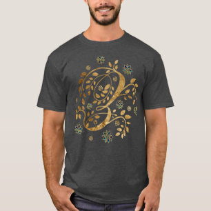T-shirt Monogramme de calligraphie dorée de luxe avec lett