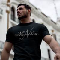 Monogramme de nom noir et blanc personnalisé uniqu