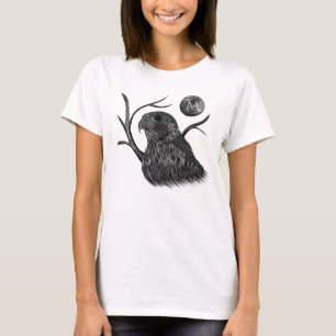 T-shirt Monogramme de Pleine lune de faucon