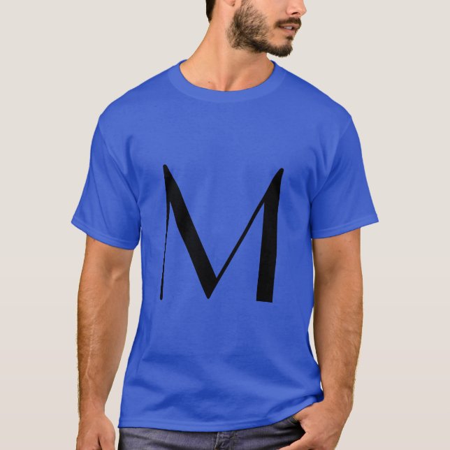 T-shirt Monogramme Deep Royal Black Modern Ajouter Nom ini (Devant)