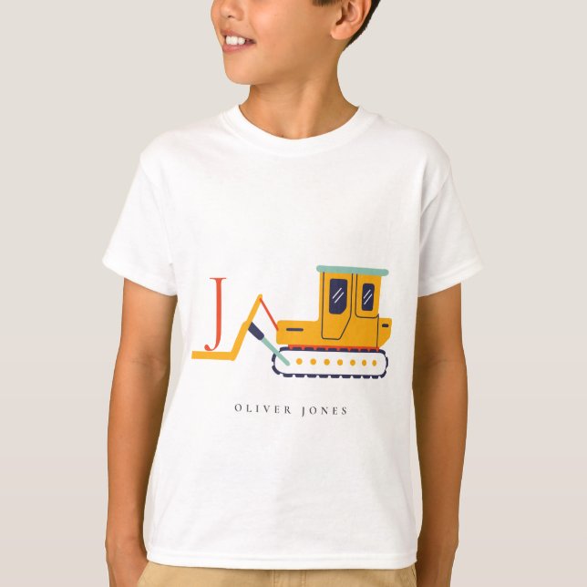 T-shirt Monogramme du véhicule de levage de fourche de con (Devant)