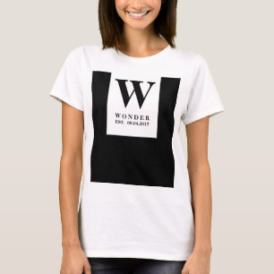 T-shirt Monogramme élégant de jeunes mariés   Logo de mari