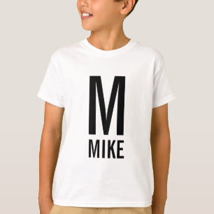 T-shirt Monogramme et nom personnalisés modernes