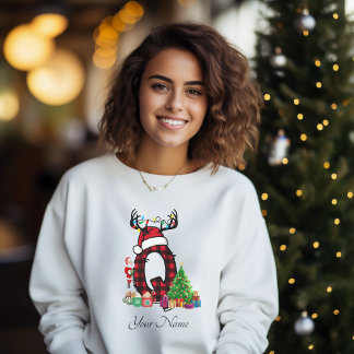 T-shirt Monogramme Famille Noël Personnalisez Avec Nom