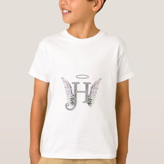T-shirt Monogramme initial de la lettre H avec des ailes