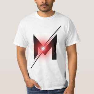 T-shirt Monogramme lettre M trait rouge lumineux
