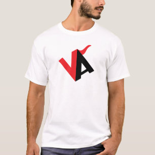 T-shirt Monogramme lettre VA minimal classique rouge et no