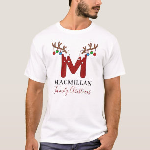 T-shirt Monogramme Noël Vacances Famille papa