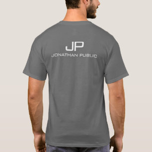 T-shirt Monogramme Nom Précédent Imprimer Mens gris foncé