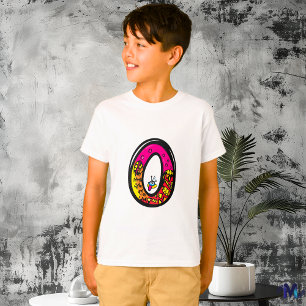 T-shirt Monogramme O tribal et doodle coloré et amusant