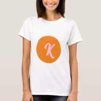 Monogramme orange et rose