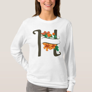 T-shirt Monographie florale H lettre majuscule