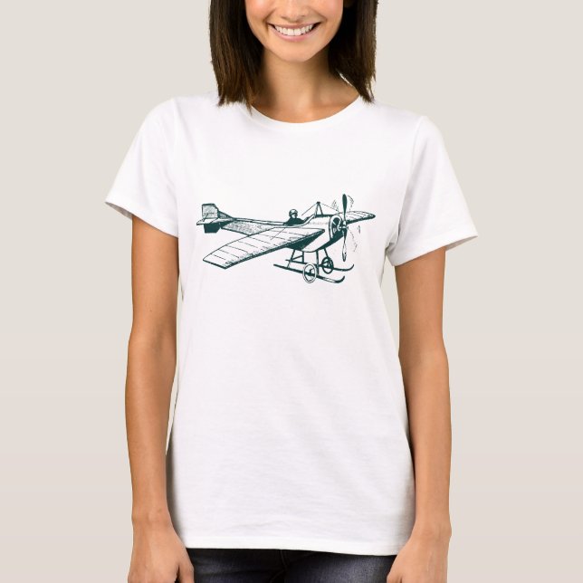 T-shirt Monoplane vintage - Vert foncé (Devant)