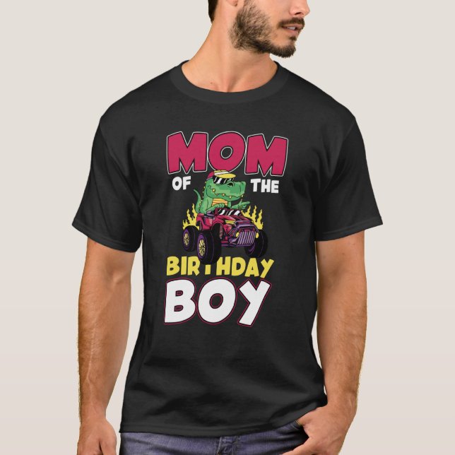 T-shirt Monster Camion Maman De L'Anniversaire Garçon Dino (Devant)