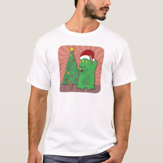 T-shirt Monster Holiday Funny Créatures Noël Moto (Devant)