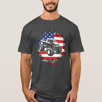 T-shirt Monster Truck American Flag Racing USA Patriotic 4