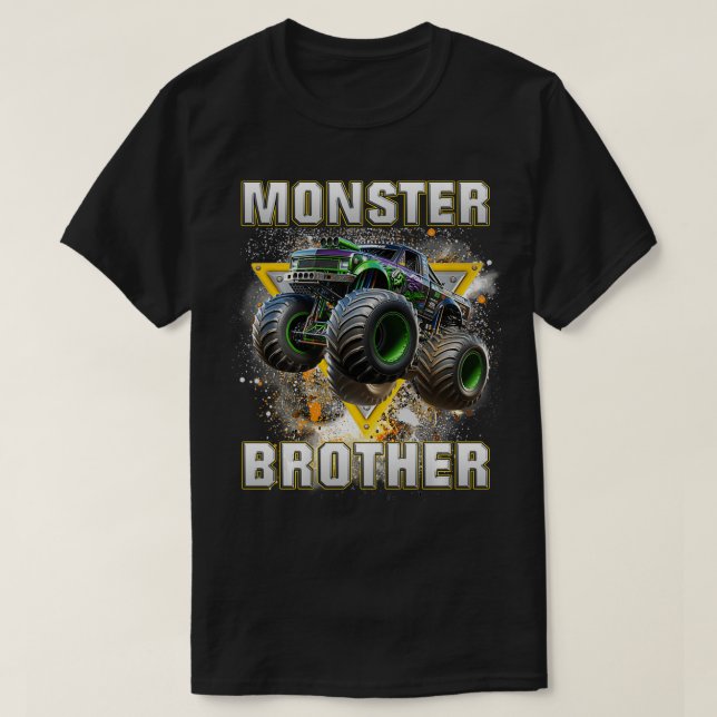 T-shirt Monster Truck Brother Monster Truck Sont Mon Tru J (Design devant)