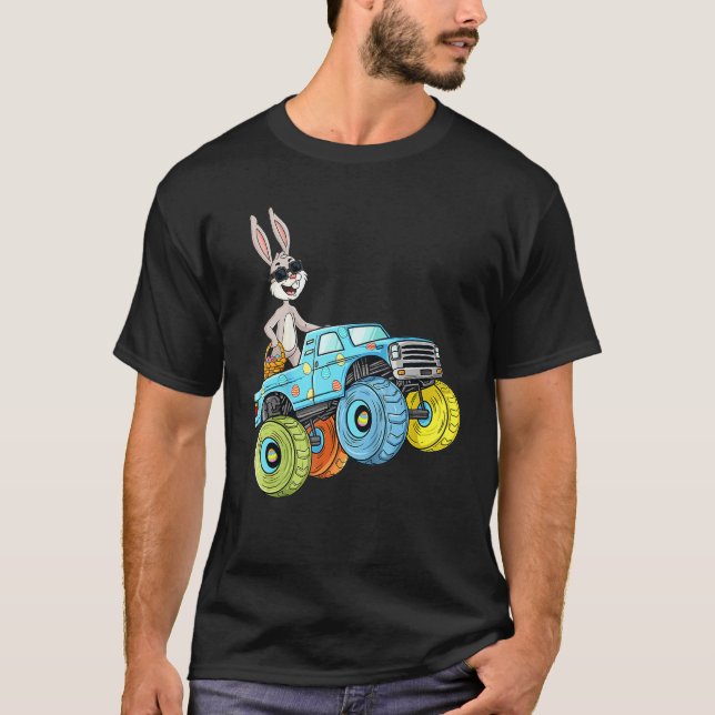 T-shirt Monster Truck Bunny Eggs Easter Day Egg Hunt (Devant)