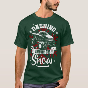 T-shirt Monster Truck Christmas V8 Moteur Moteur voiture P