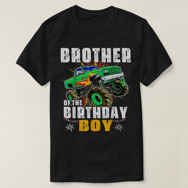T-shirt Monster Truck Family Matching Brother of the Birth (Design devant)