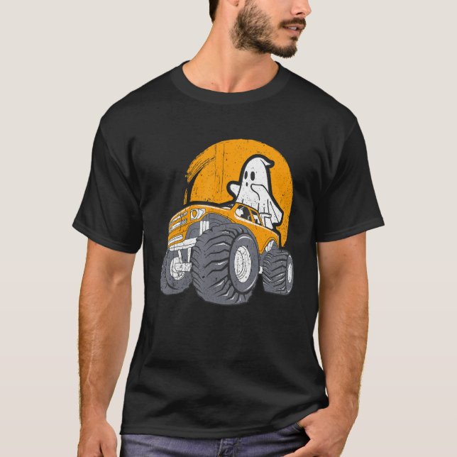T-shirt Monster Truck Ghost Halloween Citrouille Éffrayant (Devant)