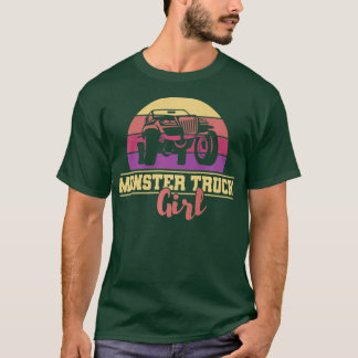 T-shirt Monster Truck Girl Retro Vintage