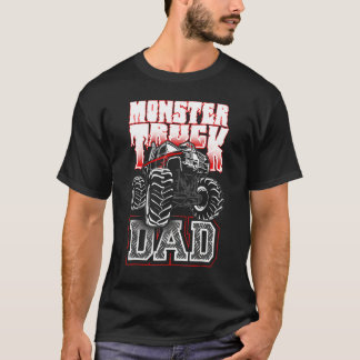 T-shirt Monster Truck Papa En Rouge