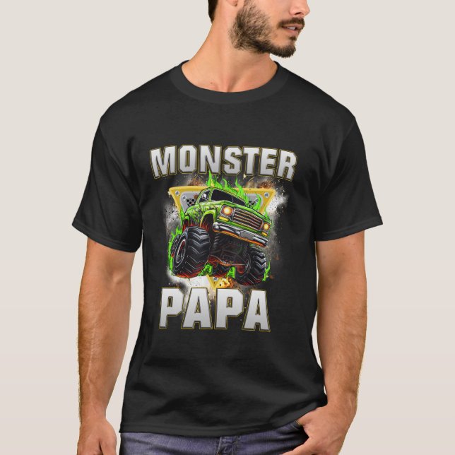 T-shirt Monster Truck Papa Monster Truck Are My Jam Boys K (Devant)