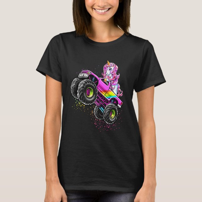 T-shirt Monster Truck Unicorn Anniversaire Party Monster T (Devant)
