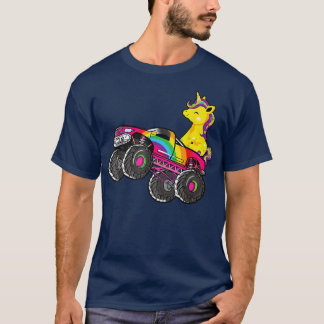 T-shirt Monster Truck Unicorn Rainbow Monster Truck Girl W