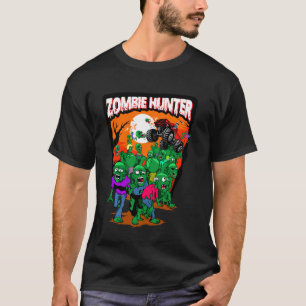 T-shirt Monster Truck Zombie Hunter Halloween Undead Kille