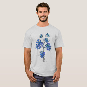 T-shirt Monstera deliciosa version bleue