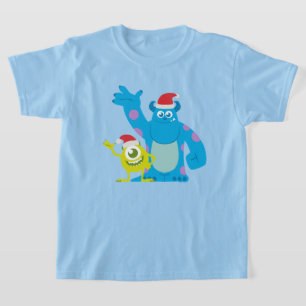 T-shirt Monsters Inc. Mike & Sulley Santa Claus Wave