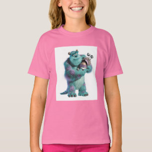 T-shirt Monsters Inc Sulley tenant Boo en costume d'armes