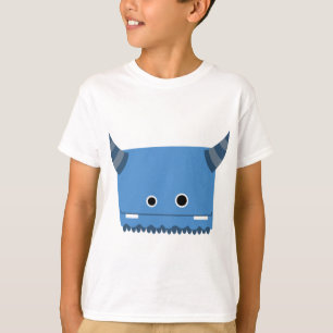 T-shirt Monstre à cornes bleu