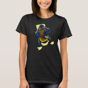 T-shirt Monstre Animaux Tit Bleu tronçonneuse