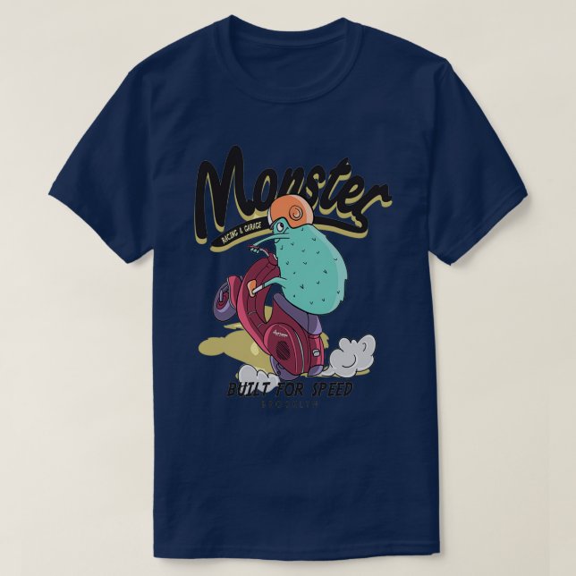 T-shirt Monstre cool à moto 2 (Design devant)