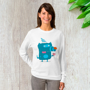T-shirt Monstre de dessin animé bleu avec Casquette de fêt