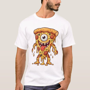 T-shirt Monstre de Pizza Fou à Un Œil Création Artistique 